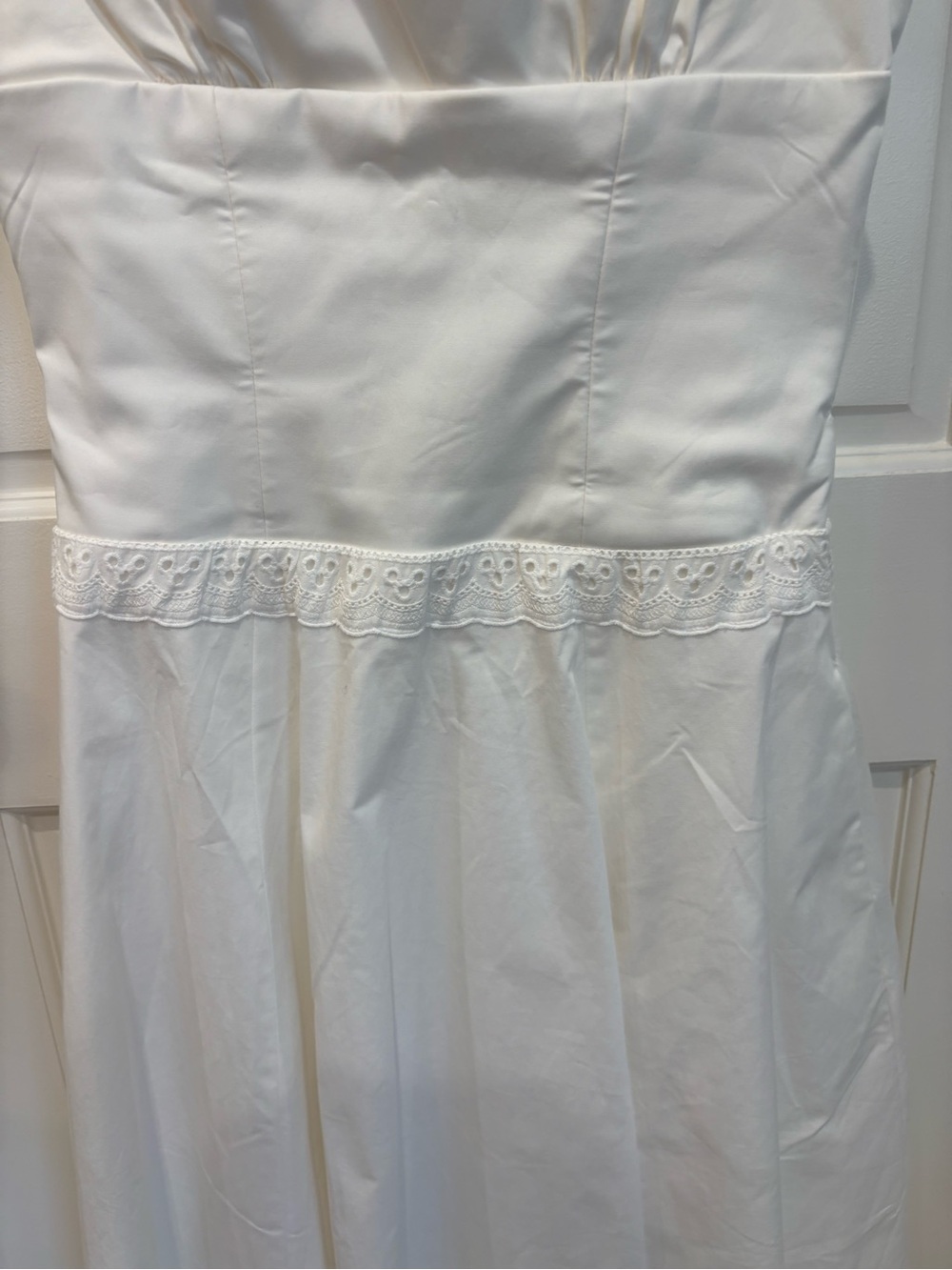 House of CB Liora White Cotton Broderie Anglaise trim Midi Dress - Picture 6 of 12